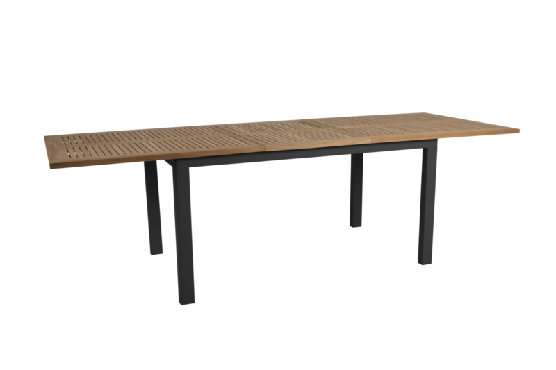 Brafab Lyon Matbord 92x194-252 cm Svart/Teak