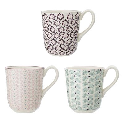 Bloomingville Maya Mugg, Lila, Stengods - 12-pack