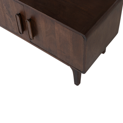 WOOOD LIYA TV-bänk 150 cm Mangoträ Mörkbrun