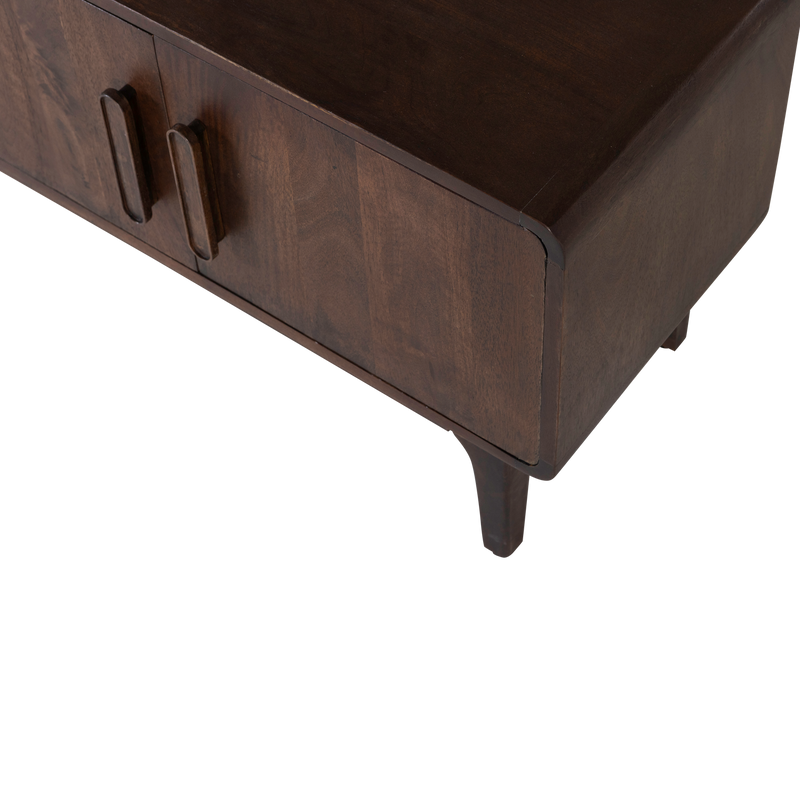 WOOOD LIYA TV-bänk 150 cm Mangoträ Mörkbrun