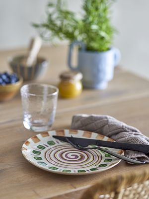 Bloomingville Shama Tallrik, Grön, Stengods - 6-pack