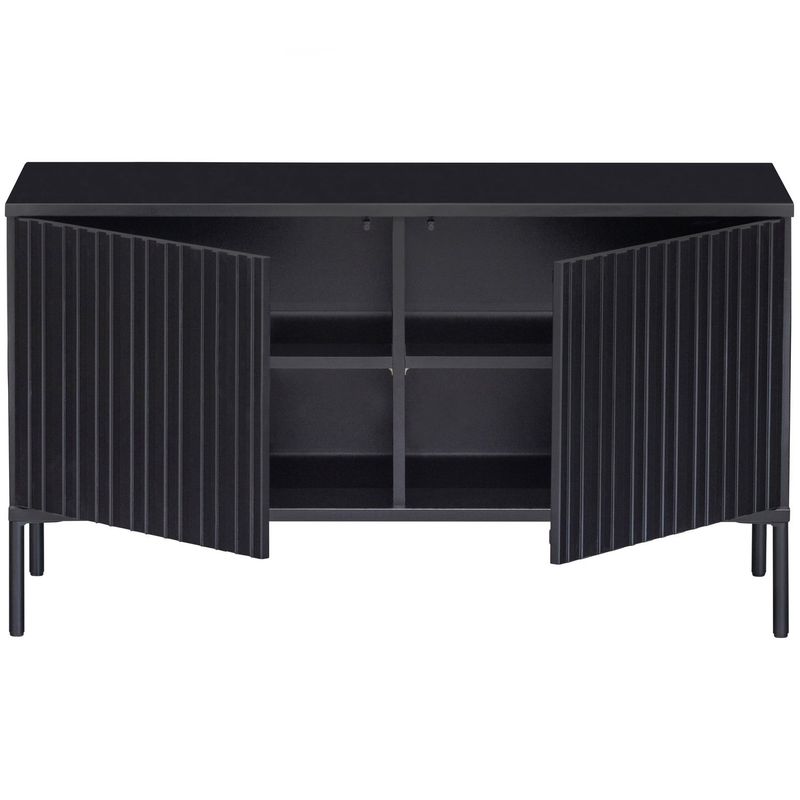 WOOOD NEW GRAVURE TV-bänk 100 cm i svart furu