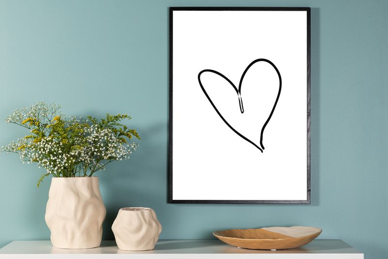Venture Home Heart Poster Vit