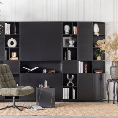 WOOOD FINCA Förvaringsskåp Höger 78 cm Tall Djupsvart