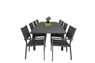 Venture Home Copacabana & Marbella Matstolar Svart + Rektangulärt Matbord 160 x 100 Svart