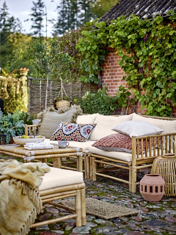 Bloomingville Korfu Modulsoffa Höger Hörn, Natur, Bambu