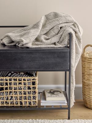 Bloomingville Abelone bänk, svart, FSC® 100%, mangoträ