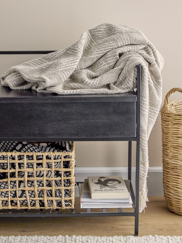 Bloomingville Abelone bänk, svart, FSC® 100%, mangoträ