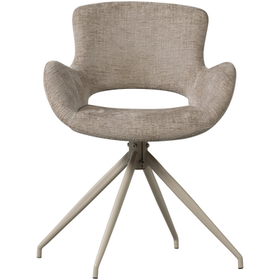 WOOOD ELIVA Matstol Struktur Sammet Sand - Set om 2