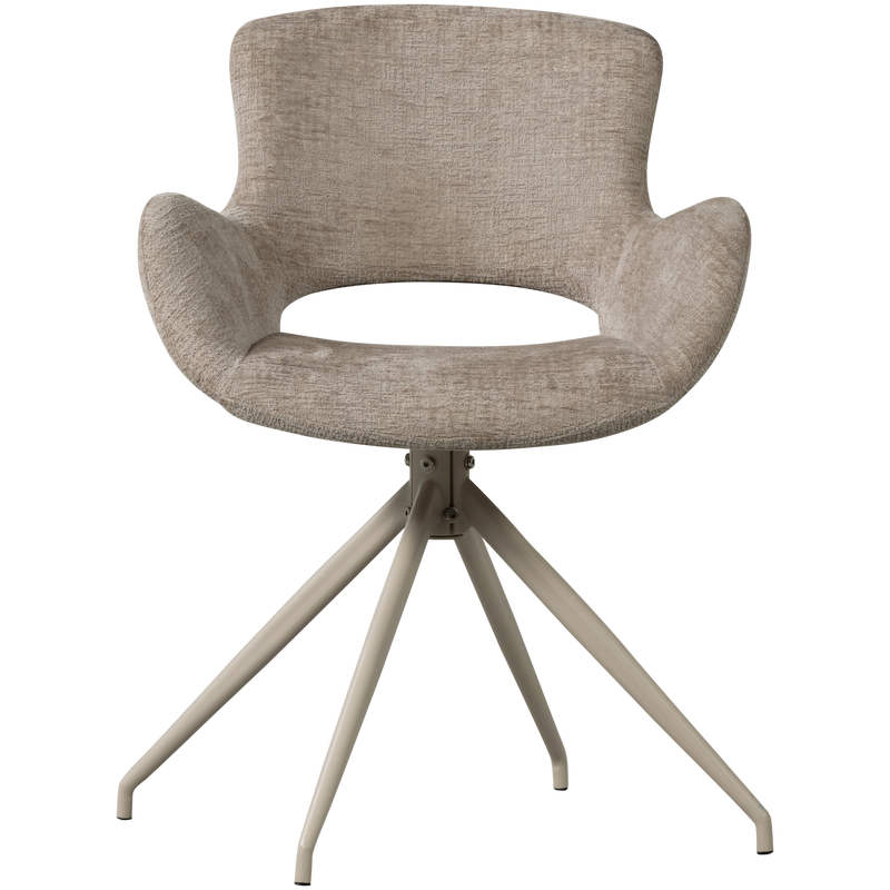 WOOOD ELIVA Matstol Struktur Sammet Sand - Set om 2