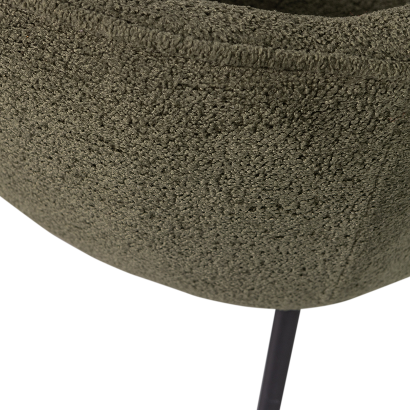 WOOOD Leon Matstol i Skogsgrön Bouclé