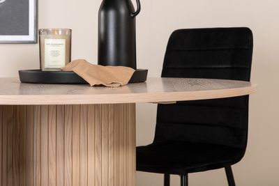 Venture Home Bianca & Windu Runt Matbord ⌀110 Vitputsad + 4 st Matstolar Svart
