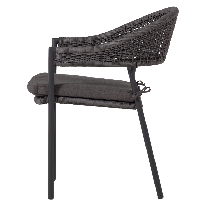 WOOOD Rilo Trädgårdsstol i Aluminium, Brun, 6 st