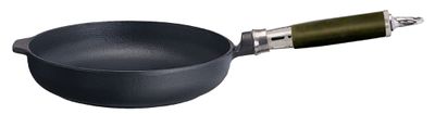 Ronneby Bruk, Stekpanna Gjutjärn 24 cm Rund Kant & Silikonklätt Handtag
