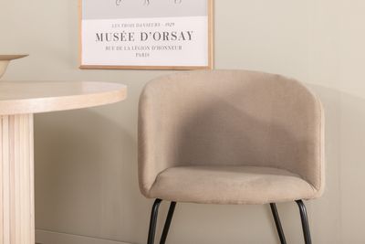 Venture Home Berit & Bianca 4 st Matstolar Beige + Ovalt Matbord 200 x 90 Vitputsad