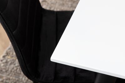 Venture Home Jimmy & Windu Rektangulärt Matbord 195 x 90 Vit + 6 st Matstolar Svart