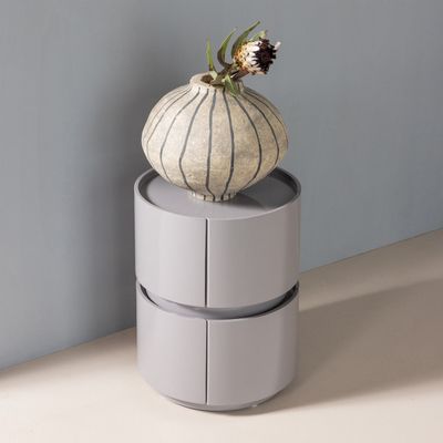 WOOOD Lunex Byrå/Nattduksbord Högblank Ljusgrå