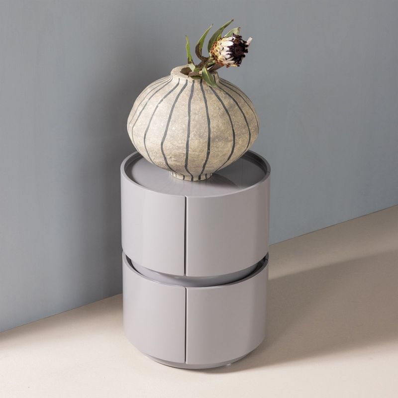 WOOOD Lunex Byrå/Nattduksbord Högblank Ljusgrå