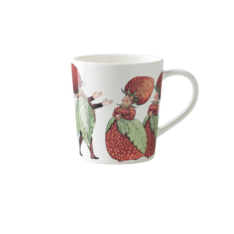 Design House Stockholm Elsa Beskow Mugg The Strawberry Family 40 cl med öra