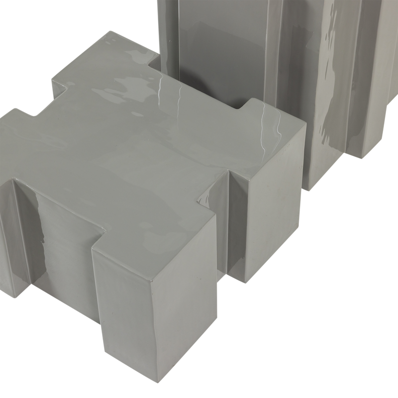 WOOOD Jasmir Sidobord Set - Metall Grå