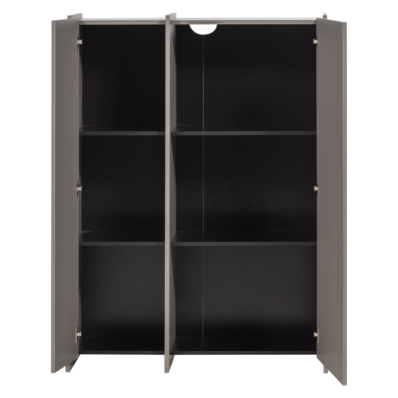 WOOOD BROCK 2-Dörrars Skåp i Askfanér, Varmgrå