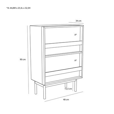 Hübsch Forma Skåp Natur 48x34xh90cm