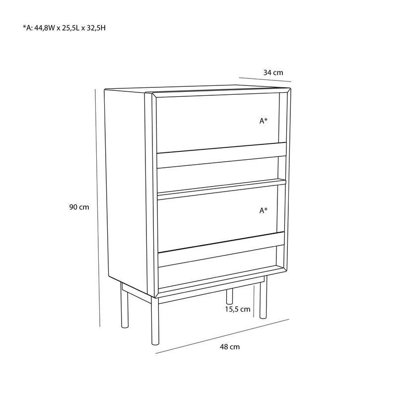 Hübsch Forma Skåp Natur 48x34xh90cm