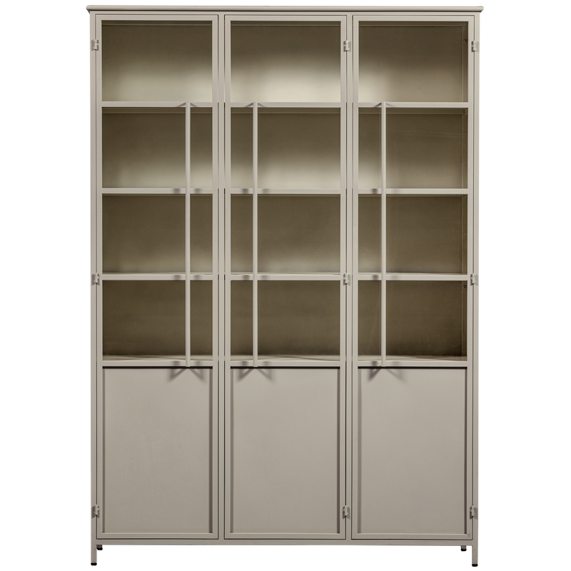 WOOOD Exhibit XL 3-Dörrars Vitrinskåp i Metall, Sand