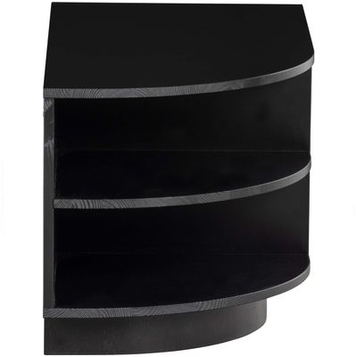 WOOOD FINCA TV-bänk rund vänster 78 cm grangren djup svart