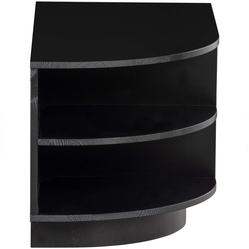 WOOOD FINCA TV-bänk rund vänster 78 cm grangren djup svart