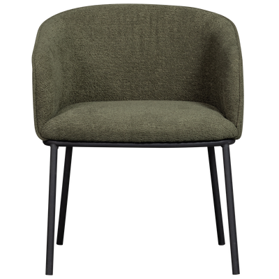 WOOOD Leon Matstol i Skogsgrön Bouclé