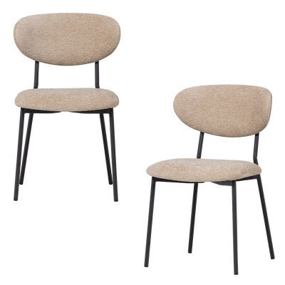 WOOOD Kjeld Matstol i Chenilletyg Natur 2 st