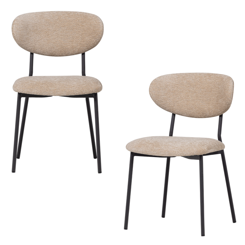 WOOOD Kjeld Matstol i Chenilletyg Natur 2 st