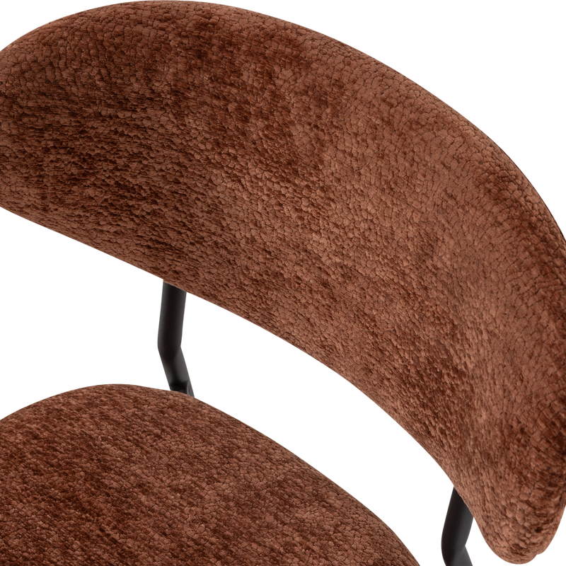 WOOOD Kjeld Matstol i Brun Chenille 2 st