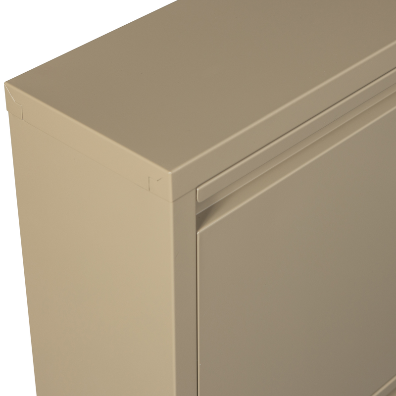 WOOOD Sabine 3-facks Skoskåp i Sandfärgat Metall