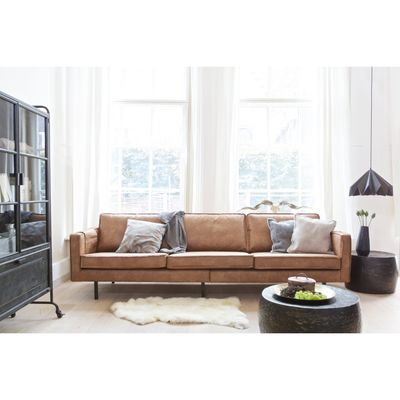 WOOOD RODEO 3-SITS SOFFA ECO LÄDER Konjak