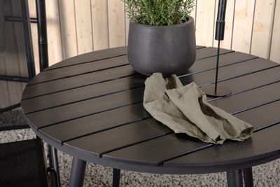 Venture Home Break Runt Matbord ⌀90 Svart + 2 st Positionsstolar Svart