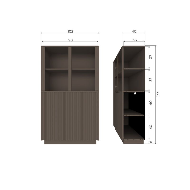 WOOOD Nova Låg Vitrinskåp Furu Truffle [FSC]