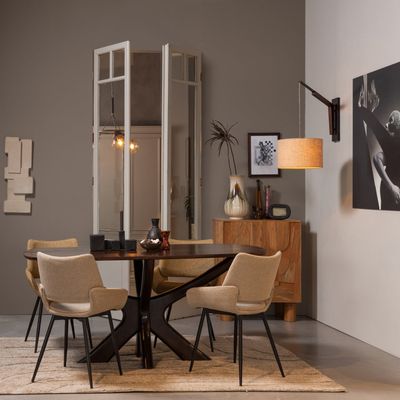 WOOOD Parade Matstol i Melangetextil Sand 2 st