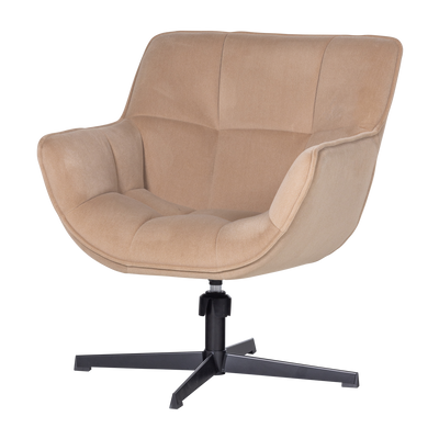 WOOOD WIBO Snurrfåtölj i Matt Sammet Sand