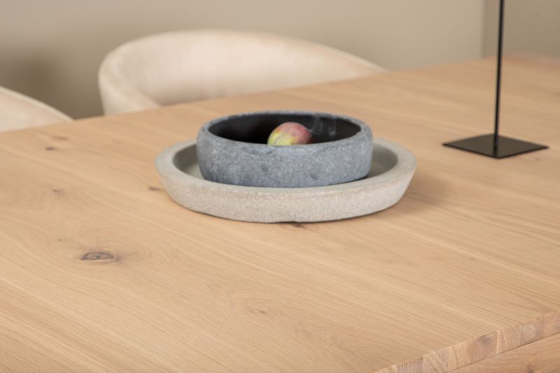 Venture Home Slider & Berit Rektangulärt Matbord 170 x 95 Vitputsad + Matstolar Beige