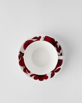 Gustavsberg ASTER RÖD, Tekopp + fat, kon