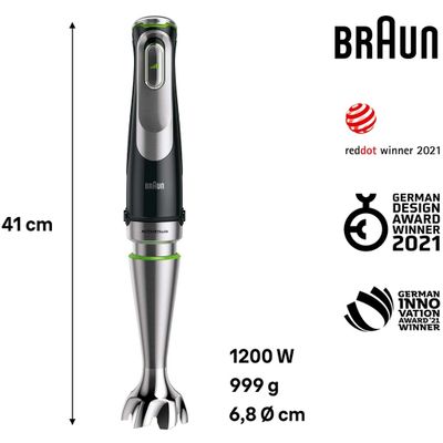 BRAUN Stavmixerset MQ9138XI MultiQuick 9 Premium 1200W