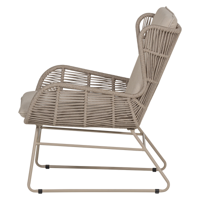 WOOOD Grace Loungestol i Stål och Tyg - Sand 2 st