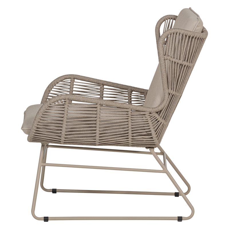 WOOOD Grace Loungestol i Stål och Tyg - Sand 2 st