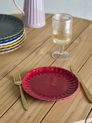 Bloomingville Latina Tallrik, Röd, Stengods 20 cm 6-pack