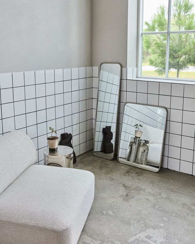 House Doctor Spegel Borstat Silver Brushed 130 cm