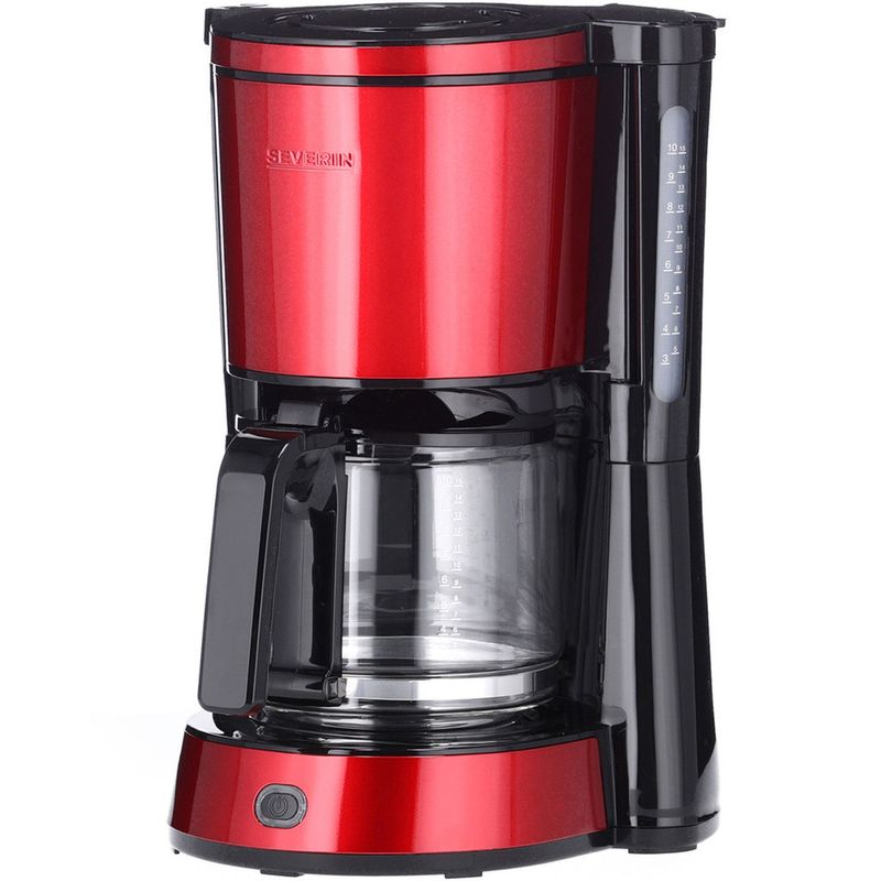 Severin Kaffebryggare 10 koppars 1000W Chilli röd KA4817