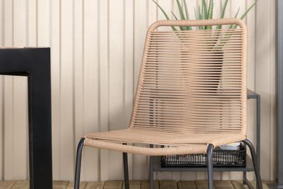 Venture Home Lindos & Bois 6 st Matstolar Brun + Rektangulärt Matbord 205 x 90 Natur