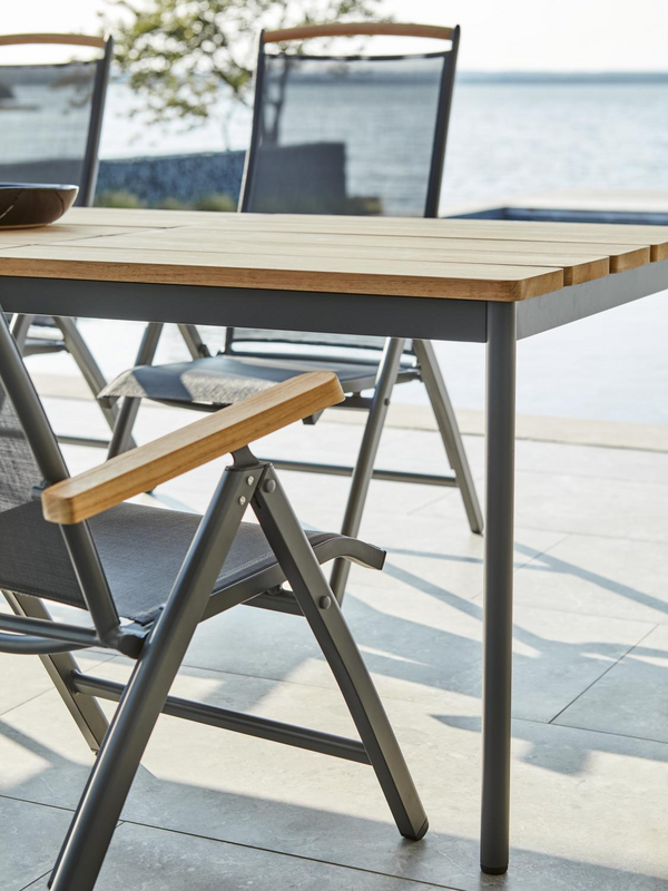 Brafab Nox Matbord 90x240 cm Antracit/Teak